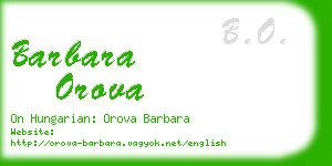 barbara orova business card